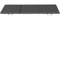 HOMCOM Tapis de gymnastique yoga pilates fitness pliable en 3 panneaux avec poignées revêtement synthétique 180 x 60 x 5cm gris(m-1)
