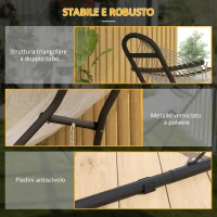 Outsunny Supporto per Amaca Regolabile e Antiscivolo con Ganci a S, in Acciaio, 278x97x112 cm Nero(m-4)