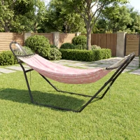 Outsunny Supporto per Amaca Regolabile e Antiscivolo con Ganci a S, in Acciaio, 278x97x112 cm Nero(m-9)