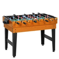 SPORTNOW Table MultiJeux 5 en 1 Babyfoot Billard Air Hockey Ping-Pong et Basket Accessoires 134x108x144cm Marron Noyer(m-14)