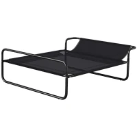 PawHut Hundebett, erhöhte Bauweise, Mesh-Bezug, Stahlrahmen, 29 x 91 x 69 cm, Schwarz(m-1)