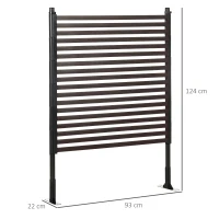 Outsunny Valla de Jardín de Acero con Revestimiento de PE 2 Modos de Instalación 93x22x124 cm Marrón(m-3)