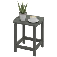 Outsunny Outdoor Side Table, Garden Coffee Table, All-Weather Adirondack Side Table for Garden, Beach, Indoor Outdoor, Grey(m-11)
