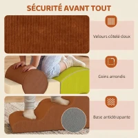 AIYAPLAY Parcours motricité bébé 5PCS, module en mousse souple avec housse en velours côtelé, multicolore(m-5)