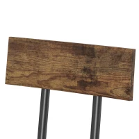 HOMCOM Ensemble Table de Bar avec 2 Tabourets, Table Haute de Cuisine et 2 Chaises de Bar Rembourrées PU, Repose-Pieds, Marron(m-7)