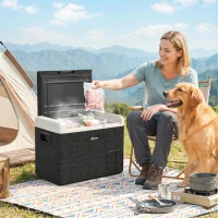 Outsunny 40L Portable Car Refrigerator - Grey and Black(m-2)
