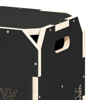 SPORTNOW Non-Slip Plyo Box, Corner-free Wooden Jump Box, 31 x 36 x 41 cm(m-13)