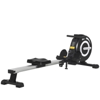 HOMCOM Rudergerät, klappbar, leiser Aluminiumrahmen, LCD-Monitor, 8 Stufen Widerstand, Schwarz/Silber