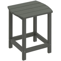 Outsunny Outdoor Side Table, Garden Coffee Table, All-Weather Adirondack Side Table for Garden, Beach, Indoor Outdoor, Grey(m-1)