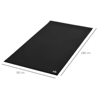 HOMCOM Tappeto Palestra Ammortizzante per Tapis Roulant e Cyclette, Tappetino Fitness in PVC Antiscivolo, 180x90cm, Nero(m-3)