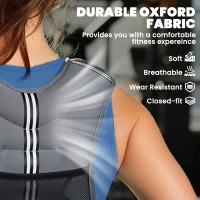 HOMCOM 5KG Weighted Vest, Running Weight Vest with Adjustable Strap, Convenient Pocket and Reflective Strips for Men and Women(m-4)