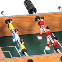 SPORTNOW Mini calciobalilla da tavolo con segnapunti e 2 palline, 50,6x50,5x18 cm, naturale(m-7)