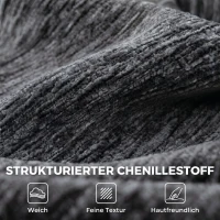 HOMCOM 3-osobowy narożnik w kształcie L z otomaną, przekształcalna sofa Chenille-Cloud z wkładem sprężynowym, szary(m-6)