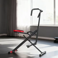 SPORTNOW Appareil d'entraînement abdominal, appareil de fitness pliable avec siège réglable, pour bras jambes 57x105x115cm rouge(m-2)