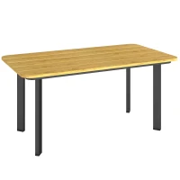 Outsunny Outdoor Garden Coffee Table, Garden Table with Slatted Wood Plastic Composite Top and Metal Frame, Brown(m-1)