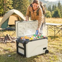 Outsunny 42.5L Compressor Car Fridge Freezer, Camping Refrigerator with App Control, 20℃-20℃(m-10)