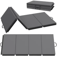 HOMCOM Saltea de Gimnastică Pliabilă, Saltea Fitness Groasă de 5 cm și Antiderapantă, 180x80x5 cm, Gri(m-11)