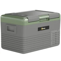 Outsunny 30L Portable Car Refrigerator - Light Green and Grey(m-15)