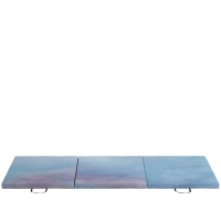 HOMCOM Tappetino da Ginnastica 180 cm Pieghevole, Crash Mat Spesso 5 cm con Maniglie per Allenamento a Casa, Azzurro