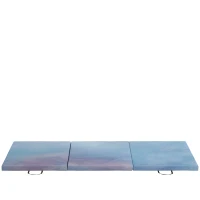 HOMCOM Tappetino da Ginnastica 180 cm Pieghevole, Crash Mat Spesso 5 cm con Maniglie per Allenamento a Casa, Azzurro(m-1)