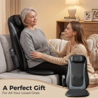 HOMCOM Masseur Dorsal Chauffant, Fauteuil de Massage Tissulaire Profond Vibration 3 Niveaux, Coussin de Massage(m-9)