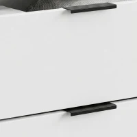 HOMCOM Armadio per camera con 2 ante soft-close, 2 cassetti e barra, 80x50x180 cm, Bianco(m-8)