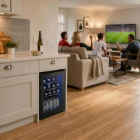 HOMCOM 20 Bottle 5-18℃ Countertop Wine Fridge - Black(m-2)