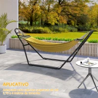 Outsunny Suporte para Rede Comprimento 278 cm Corrente Ajustável com Estrutura de Aço para Redes de 2,75-4 m Capacidade 150 kg Preto(m-6)