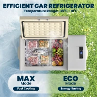 Outsunny 16L Portable Car Fridge, -20℃ to 10℃ Adjustable Temperature - Khaki/Grey(m-4)