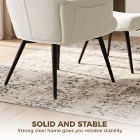 HOMCOM Fauteuil de Salon avec Repose-Pied, Fauteuil d'Appoint Capitonné en Peluche Teddy, Dossier Haut, Poches Latérales, Beige(m-8)