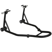 HOMCOM Support pour moto, béquille avant pour moto avec goupille réglable et adaptateurs pour bras oscillant, noir(m-1)