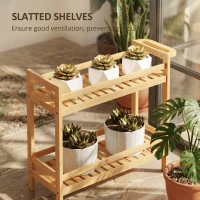 HOMCOM Carrinho de Cozinha Estreito de 3 Níveis com Rodas e Pega para Sala, Casa de Banho, Espaços Pequenos 55x20x75 cm Natural(m-5)