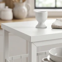 HOMCOM Carrito Auxiliar con Ruedas 4 Cestas Extraíbles Carga 15 kg Marco Metálico para Comedor Baño 40x24x82 cm Blanco(m-9)