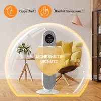 HOMCOM Verwarmingsventilator 2000W, PTC keramische elektrische verwarming met afstandsbediening, oscillatie, 12-uurs timer(m-5)