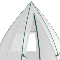 Outsunny Mini Kas Overwintertent met Roldeur Wit 160x138x180cm(m-10)