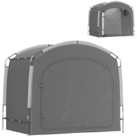 Outsunny Fietstent, opslagtent, waterdicht, UV-bescherming, voor tuin, 220x150x195 cm, donkergrijs(m-10)