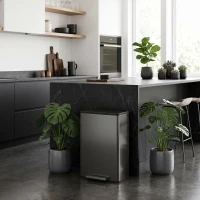 HOMCOM Keukenprullenbak 45 L Pedaalemmer met Soft-Close deksel, uitneembare binnenemmer(m-8)