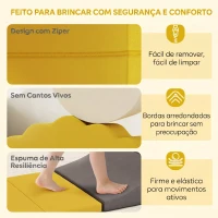 AIYAPLAY Conjunto de 7 Blocos de Espuma para Crianças com Base Antiderrapante 0,5-3 Anos Azul Amarelo(m-5)