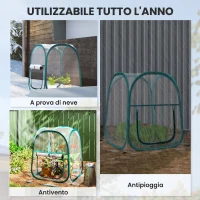 Outsunny Mini Serra Pop Up con Copertura in Plastica, Finestra Avvolgibile e Borsa, 70x70x80 cm, Trasparente(m-7)