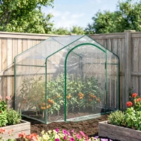 Outsunny Seră de Exterior cu Intrare cu Fermoar și Aerisire Superioară, din Plastic și Oțel, 180x100x152 cm, Transparentă(m-9)