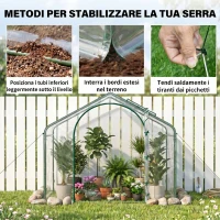 Outsunny Serra da Esterno con Ingresso a Zip e Presa d'Aria Superiore, in Plastica e Acciaio, 180x100x152 cm, Trasparente(m-6)