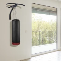 HOMCOM Staffa di supporto per sacco da boxe con barra per trazioni, 93x47x51cm, Nero(m-10)
