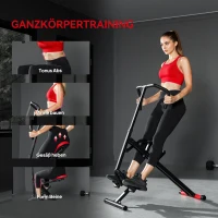 SPORTNOW trainingsmachine, verstelbaar, metalen buizen, pedalen, opvouwbaar, rood(m-7)