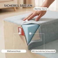 AIYAPLAY 2-delige schuimblokkenset voor peuters met afneembare hoezen, klim- en kruipset voor binnen, blauw(m-5)