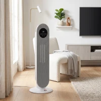HOMCOM Verwarmingsventilator 2000W, PTC keramische elektrische verwarming met afstandsbediening, oscillatie, 12-uurs timer(m-9)