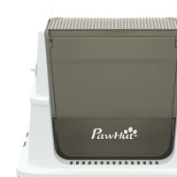 PawHut Arenero de Acero Inoxidable con Tapa Arenero XL con Pala Cubeta Extraíble Laterales Altos Fácil de Limpiar Gris(m-6)
