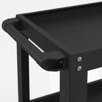 HOMCOM Chariot d'atelier servante atelier à 3 niveaux, poignée latérale et roulettes verrouillables, 70,5x35x82,5cm, noir(m-9)