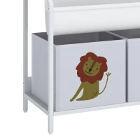 AIYAPLAY Kinderboekenkast met 3 hangende boekenplanken en 2 lades, 60 x 30 x 76 cm, wit(m-11)