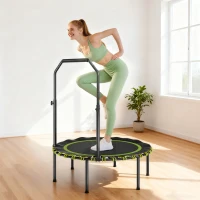 SPORTNOW 40" Foldable Fitness Trampoline Rebounder with Handle, Green(m-10)