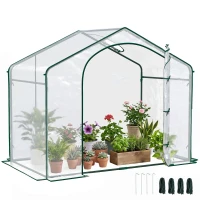 Outsunny Seră de Exterior cu Intrare cu Fermoar și Aerisire Superioară, din Plastic și Oțel, 180x100x152 cm, Transparentă(m-11)